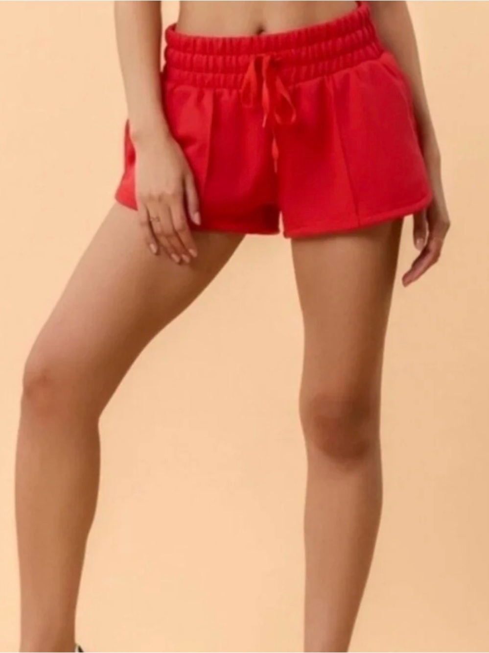 Blogilates Marshmallow Dolphin  Red Drawstring Women’s Shorts NWT